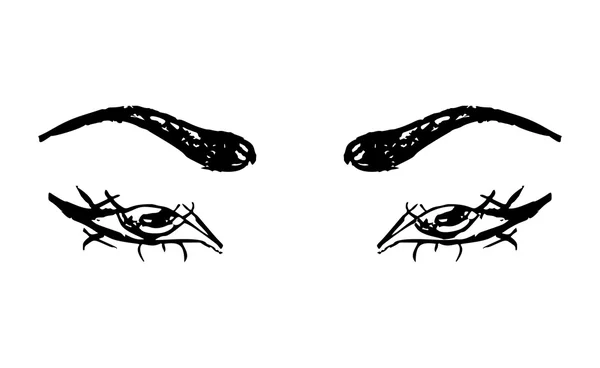 Kvinnliga Ögon Och Ögonbryn Kvinnors Ögondesign Vektorillustration — Stock vektor