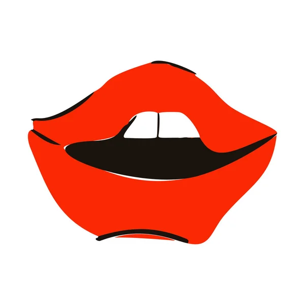 Szkic Kobiecych Ust Ręcznie Rysowany Wzór Kobiecych Ust — Wektor stockowy