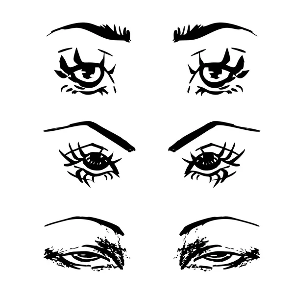 Samice Oczu Brwi Gotowe Kobiece Oczy Projektują Ilustracja Wektora — Wektor stockowy