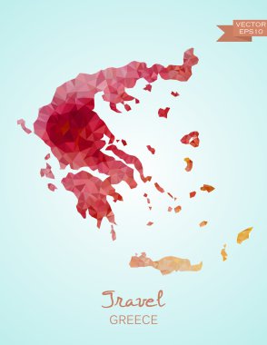 Düşük Poli Yunanistan Haritası