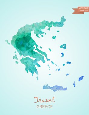 Düşük Poli Yunanistan Haritası