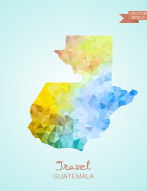 Guatemala Haritası düşük Poli