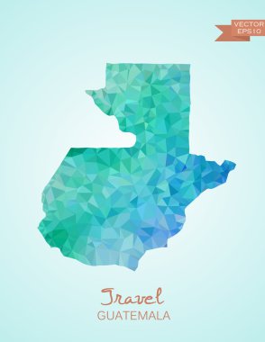 Guatemala Haritası düşük Poli