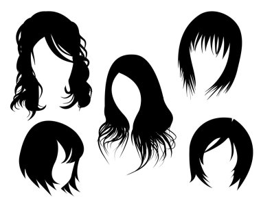 izole kadın saç modeli siyah