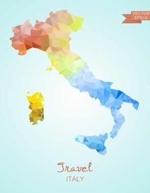 İtalya Haritası düşük Poli