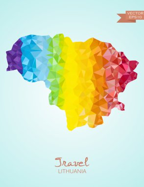 Litvanya Haritası düşük Poli