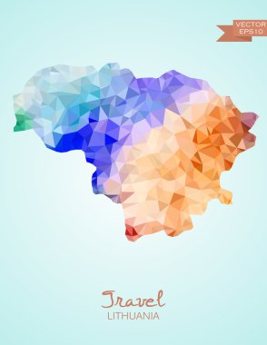 Litvanya Haritası düşük Poli