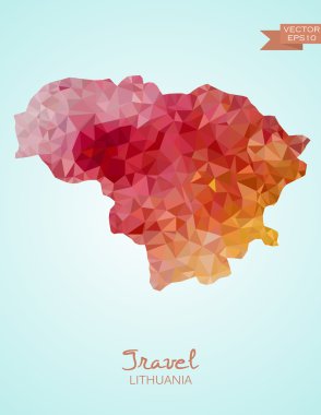 Litvanya Haritası düşük Poli