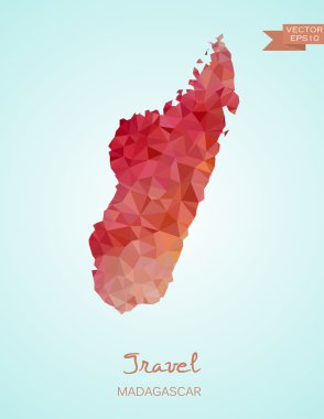 Low Poly map of Madagascar