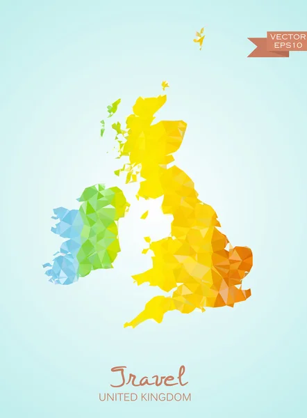 Poly map of United Kingdom — Stock Vector