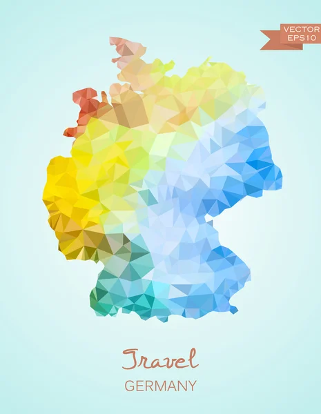 Low Poly Map of German — Stock Vector