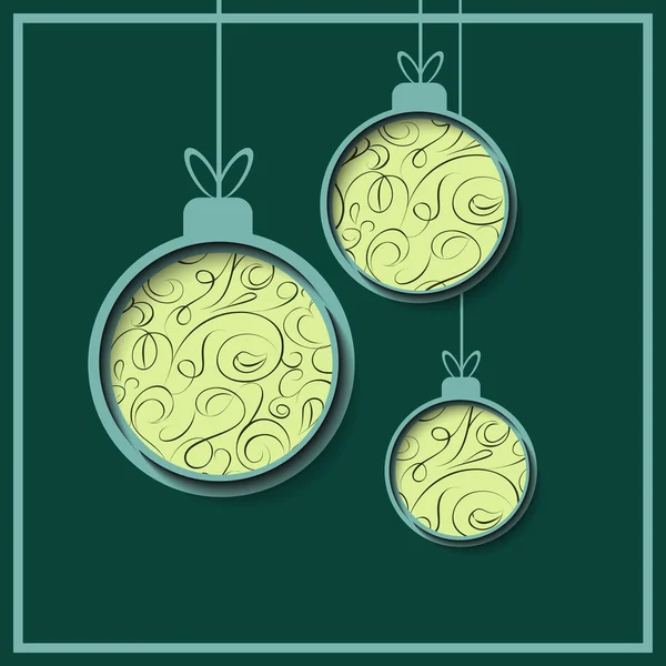 Christmas bollar på gröna — Stock vektor