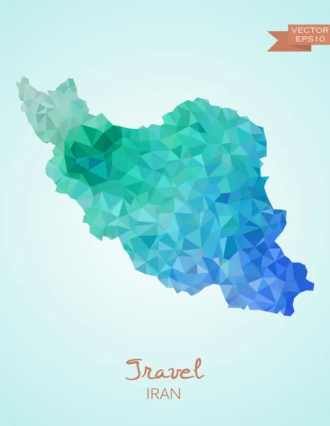Iran Haritası düşük Poli — Stok Vektör