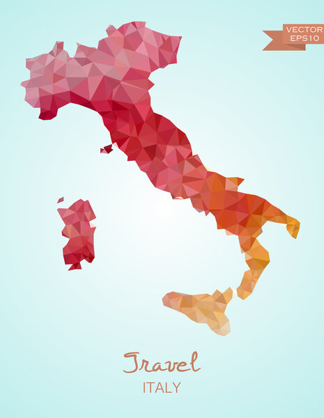 Low Poly Map of Italy