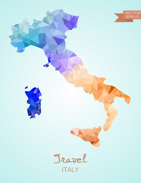 Low Poly Map of Italy