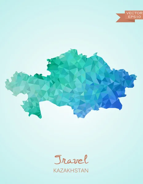 Kazakistan Haritası düşük Poli