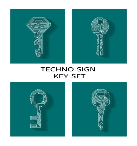 Set di chiavi techno — Vettoriale Stock
