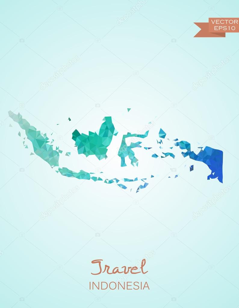 Low Poly map of Indonesia