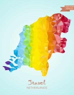 Hollanda Haritası düşük Poli