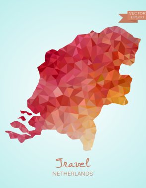 Hollanda Haritası düşük Poli
