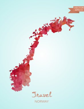Norveç Haritası düşük Poli