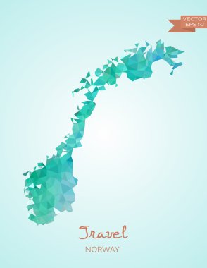 Norveç Haritası düşük Poli