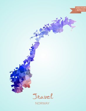 Norveç Haritası düşük Poli