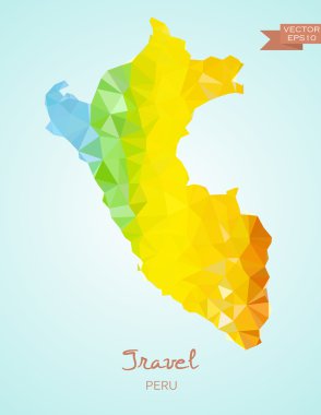 Peru Haritası düşük Poli