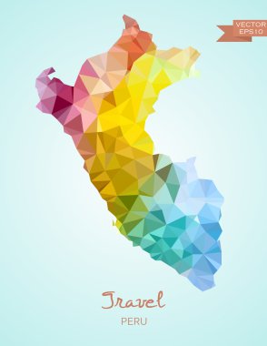 Peru Haritası düşük Poli