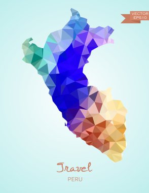 Peru Haritası düşük Poli