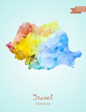 Romanya Haritası düşük Poli