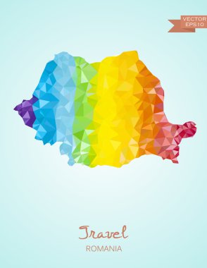 Romanya Haritası düşük Poli