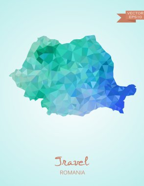 Romanya Haritası düşük Poli