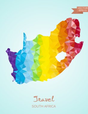 Güney Afrika Haritası düşük Poli