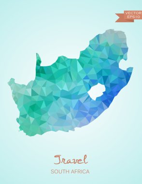 Güney Afrika Haritası düşük Poli