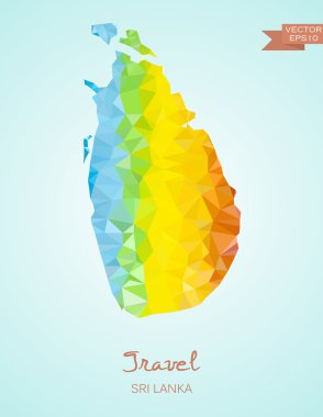 Sri Lanka Haritası düşük Poli