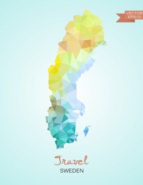 İsveç Haritası düşük Poli