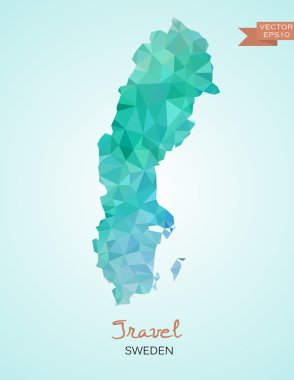 İsveç Haritası düşük Poli