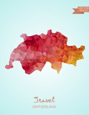 İsviçre Haritası düşük Poli