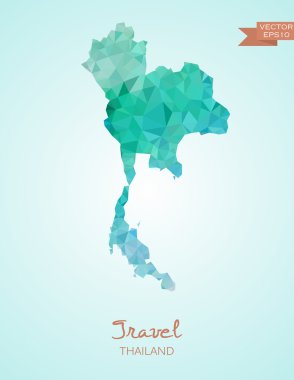 Tayland Haritası düşük Poli