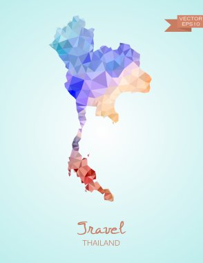 Tayland Haritası düşük Poli