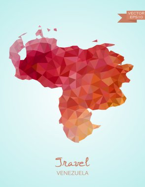 Düşük Poli harita Venezuela