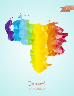 Düşük Poli harita Venezuela
