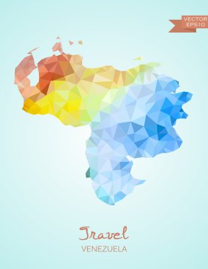 Düşük Poli harita Venezuela
