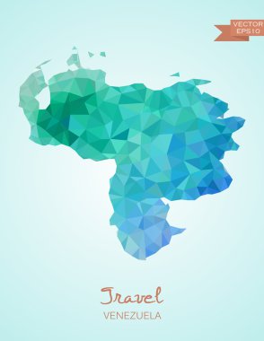 Düşük Poli harita Venezuela