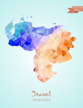 Düşük Poli harita Venezuela