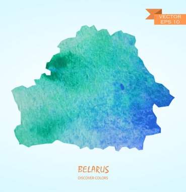 Sulu Boya Beyaz Rusya Haritası