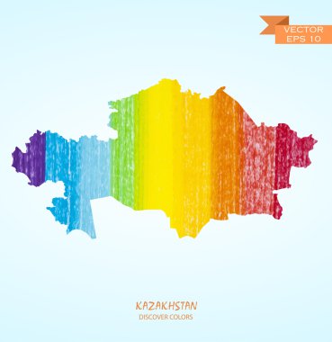 kalem kontur Kazakistan Haritası