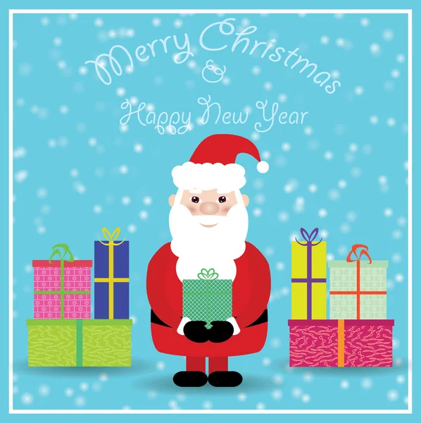 Santa Claus with gifts — Stock Vector