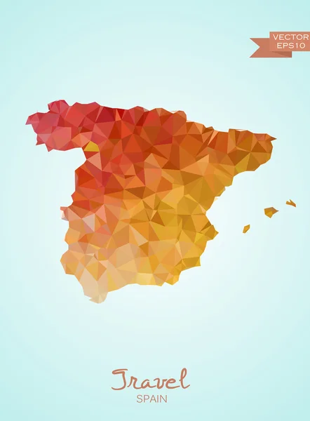 İspanya Haritası düşük Poli